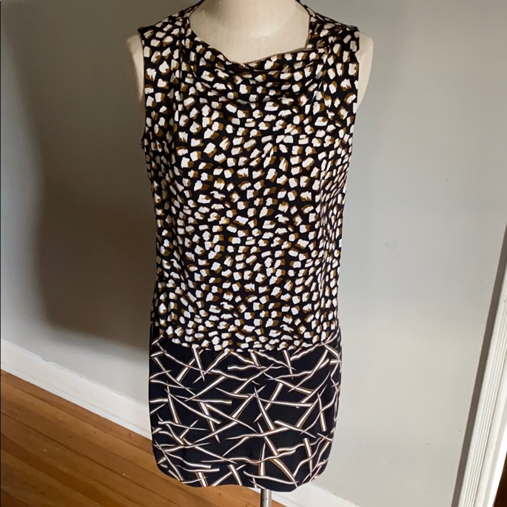 Diane von Furstenberg Mixed Print Shift Dress